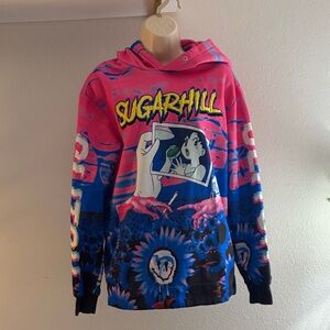 Anime Graphic Hoodie Sugarhill Pink Blue…
 Y2K Streetwear Size S